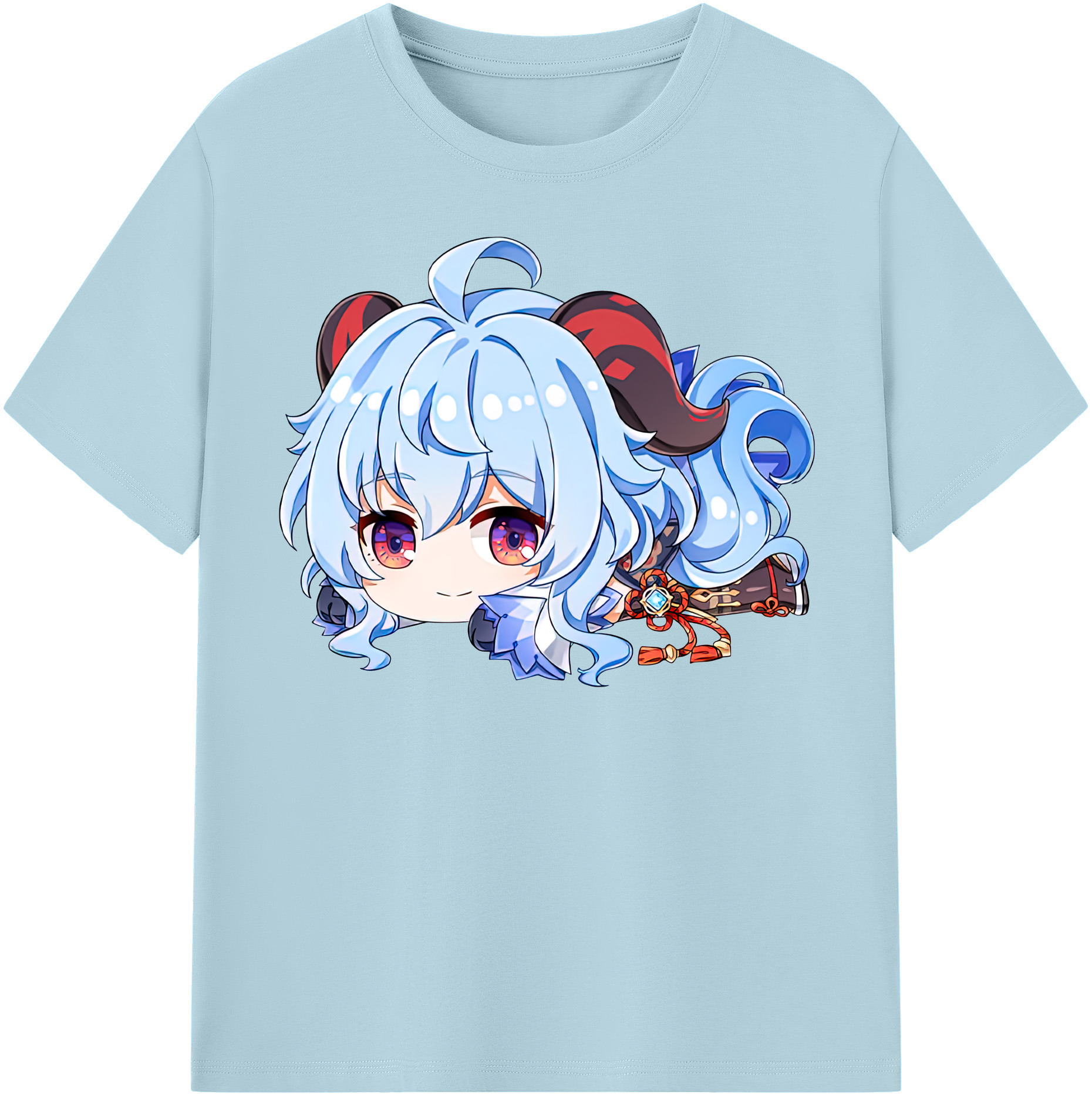 げんし神 甘雨 かんう genshin Ganyu 綿100％半袖Tシャツ（フロントプリント）